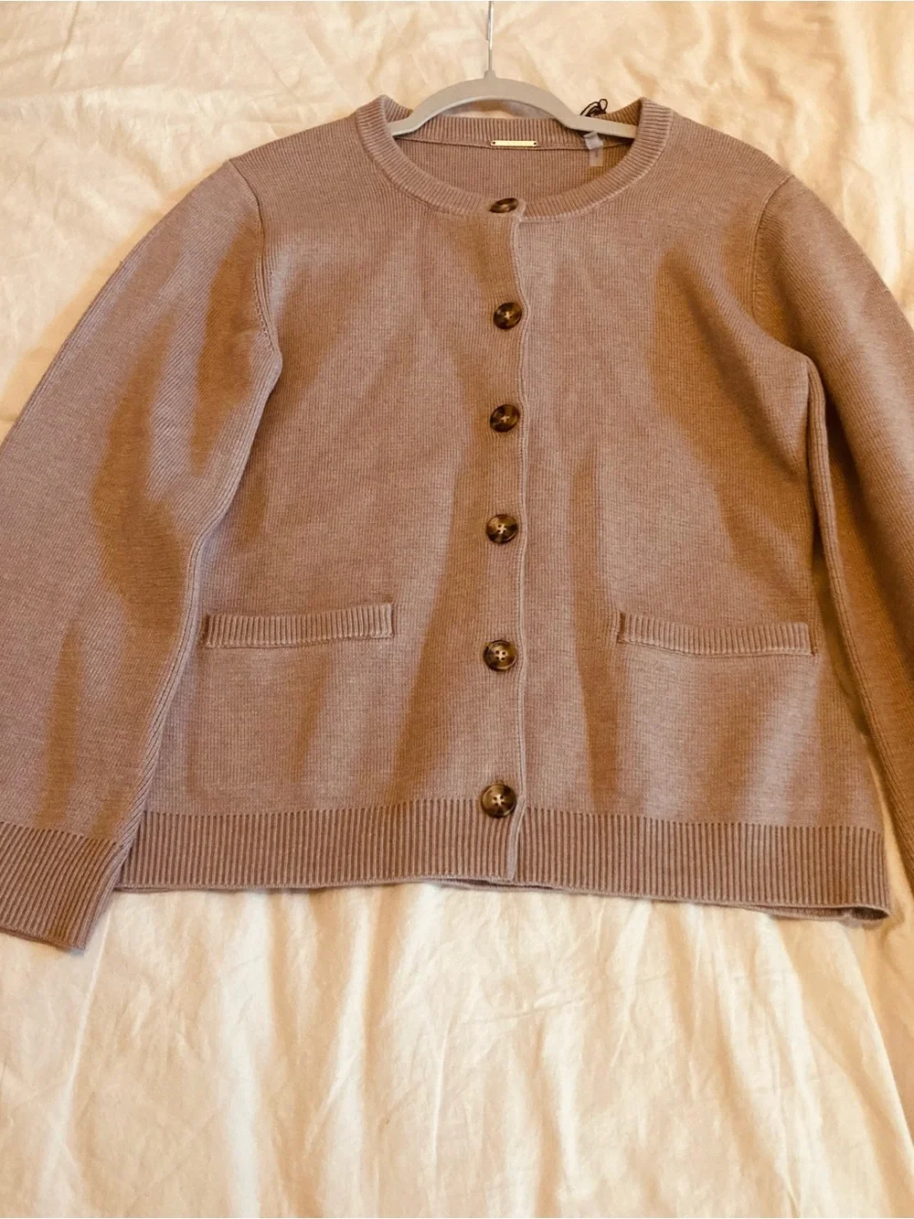 Elie Tahari Taupe Women's Button Cardigan size Small, NEW